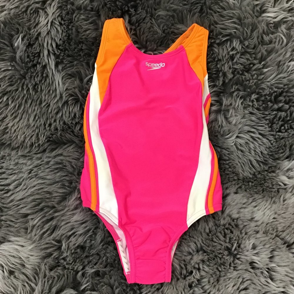 Speedo | Girl's One Piece Bathing Suit | Pink & Orange | Various Sizes